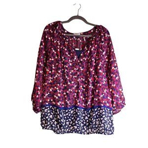 Floral Sheer Blouse XL Layered Romantic Soft Girl Cottagecore   Grandmacore